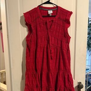Anthropologie Red Mini Dress